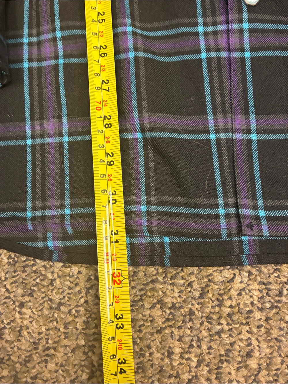 DIXXON Black Plaid Button-Down Shirt with Blue & Purple Lines "scared steel" - Picture 5 of 8